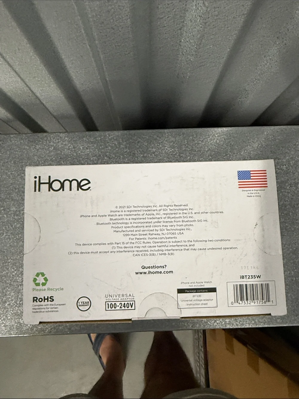 iHome PowerClock Bluetooth Speaker Alarm Clock - White and Silver